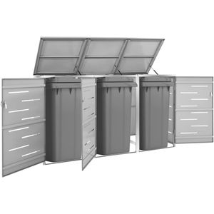 vidaXL Mülltonnenbox für 3 Tonnen 207x77,5x115 cm Edelstahl