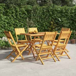 vidaXL Gartenstühle 6 Stk. Klappbar 47x61x90 cm Massivholz Teak