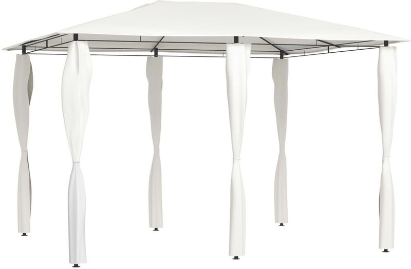 vidaXL Pavillon mit Pfostenabdeckungen 3x4x2,6 m Creme 160 g/m²