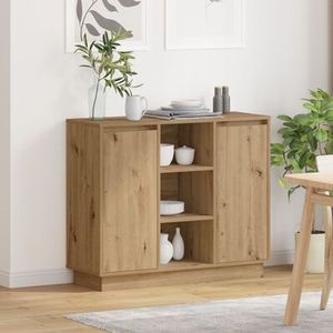 vidaXL Sideboard mit LED Artisan Eiche 90x32x75 cm Holzwerkstoff