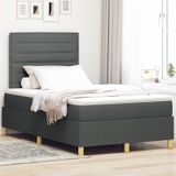 vidaXL Boxspringbett mit Matratze Dunkelgrau 120x200 cm Stoff