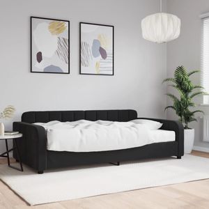 vidaXL Tagesbett mit Matratze Schwarz 100x200 cm Samt