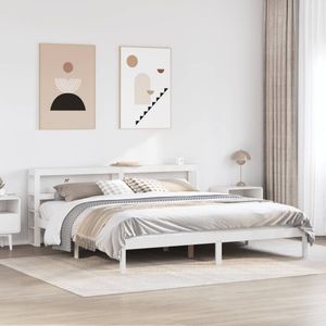 vidaXL Massivholzbett ohne Matratze Weiß 200x200 cm Kiefernholz