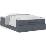 vidaXL Ottoman-Bett mit Matratze Dunkelgrau 120x200 cm Samt
