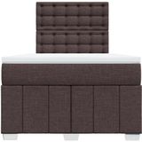 vidaXL Boxspringbett mit Matratze Dunkelbraun 120x200 cm Stoff