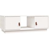 vidaXL Couchtisch Weiß 100x50x35 cm Massivholz Kiefer