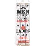 vidaXL Wandgarderobe mit 6 Haken 120 x 40 cm ""MEN LADIES