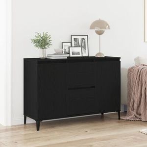 vidaXL Sideboard Schwarz Eichenholz 104x35x70 cm Holzwerkstoff