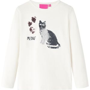 vidaXL Kinder-Langarmshirt Ecru 140