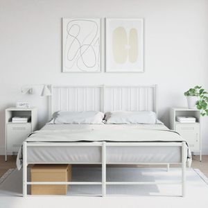 vidaXL Nachttische 2 Stk. Weiß 36x39x68 cm Stahl