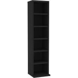 vidaXL CD-Schrank Schwarz 21x20x88 cm Holzwerkstoff