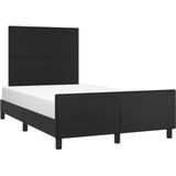 vidaXL Bettgestell mit Kopfteil Schwarz 120x200 cm Kunstleder