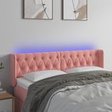 vidaXL LED Kopfteil Rosa 163x16x78/88 cm Samt