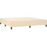 vidaXL Boxspringbett mit Matratze Creme 200x200 cm Stoff