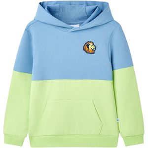 vidaXL Kinder-Kapuzenpullover Blau und Zartgelb 92
