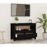 vidaXL TV-Schrank Schwarz79x35x52 cm Massivholz Kiefer