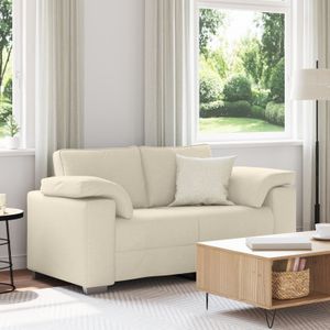vidaXL Sofa 2-Sitzer Leinen 120 cm