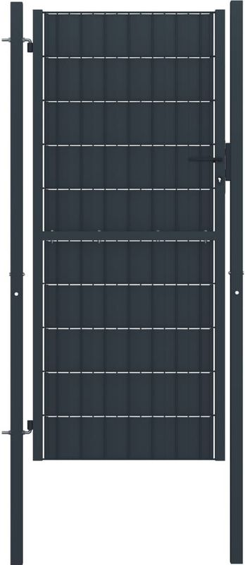 vidaXL Zauntor PVC und Stahl 100x164 cm Anthrazit