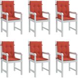vidaXL Niedriglehner-Auflagen 6 Stk. Melange Rot 100x50x4 cm Stoff
