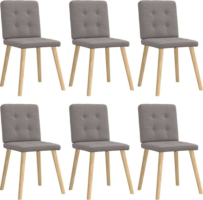 vidaXL Esszimmerstühle 6 Stk. Taupe Stoff