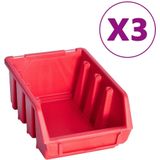 vidaXL 34-tlg. Behälter-Set für Kleinteile mit Wandplatten Rot Schwarz