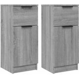 vidaXL Sideboards 2 Stk. Grau Sonoma 30x30x70 cm Holzwerkstoff