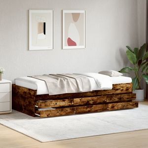 vidaXL Tagesbett mit Schubladen ohne Matratze Räuchereiche 75x190 cm