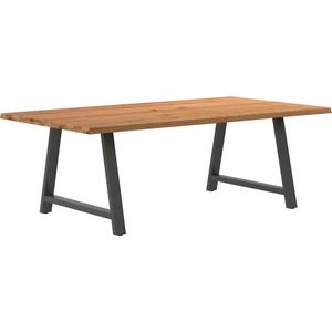 vidaXL Esstisch mit Baumkanten 220x120x74 cm Massivholz Eiche Rechteck