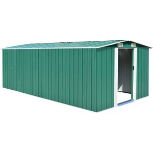 vidaXL Gerätehaus 257x489x181 cm Metall Grün