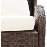 vidaXL Garten-Ecksofa 2-tlg. Poly Rattan Braun