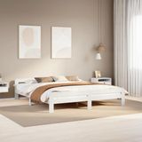 vidaXL Massivholzbett ohne Matratze Weiß 180x200 cm Kiefernholz