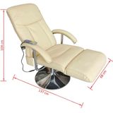 vidaXL Massagesessel Cremeweiß Kunstleder