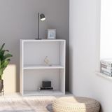 vidaXL Bücherregal 2 Fächer Weiß 60x30x76,5 cm Holzwerkstoff