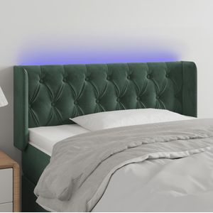 vidaXL LED Kopfteil Dunkelgrün 103x16x78/88 cm Samt