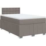 vidaXL Boxspringbett mit Matratze Taupe 120x200 cm Stoff