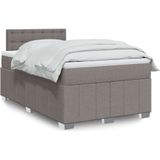 vidaXL Boxspringbett mit Matratze Taupe 120x200 cm Stoff
