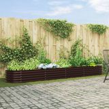 vidaXL Garten Hochbeet Braun 400x80x44 cm aus verzinktem Stahl