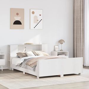 vidaXL Massivholzbett ohne Matratze Weiß 120x190 cm Kiefernholz