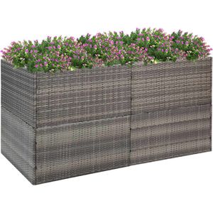 vidaXL Pflanzkübel Grau 157x80x80 cm Poly Rattan