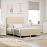 vidaXL Bettgestell Creme 140x200 cm Stoff