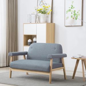 vidaXL 2-Sitzer-Sofa Stoff Hellgrau