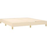 vidaXL Boxspringbett mit Matratze Creme 160x200 cm Stoff