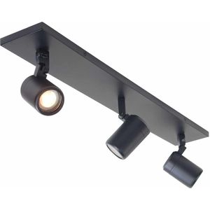 Zwarte plafondlamp 3 spots zwart IP44