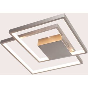 Moderne plafondlamp Piazza staal met 3 standen dimmer