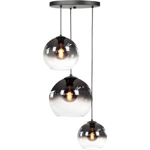 Ronde eettafellamp 3-lichts glas helder - smoke