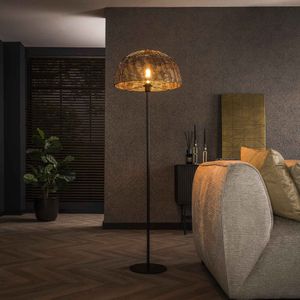 Landelijke vloerlamp armor open Ø 50 cm | Zwart bruin