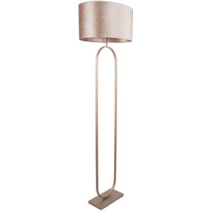 Vloerlamp Verona brons met ovale velours kap – Taupe on taupe 50 cm