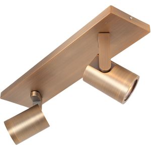 Bronzen 2 lichts plafondspot | GU10 - verstelbaar