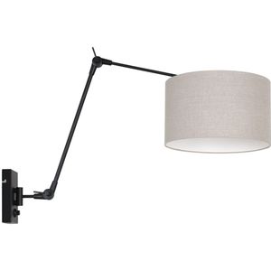 Wandlamp Prestige chic | 1-lichts | E27 | draaibaar | 30x90x50 cm | zilver & zwart
