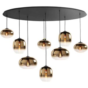 Zwarte ovale hanglamp Bellini | 8 lichts | verstelbaar | modern design